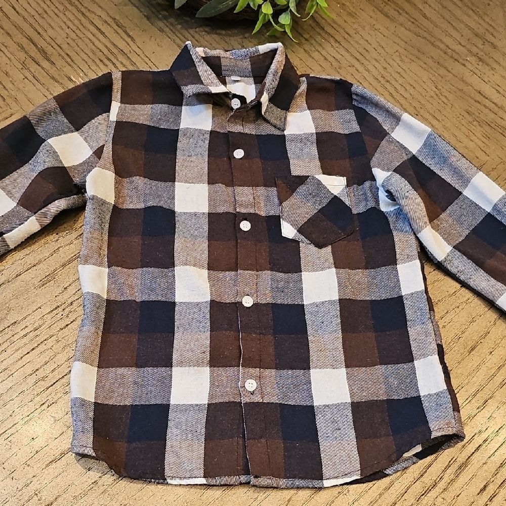 Plaid Button Down Shirt Size 5/6